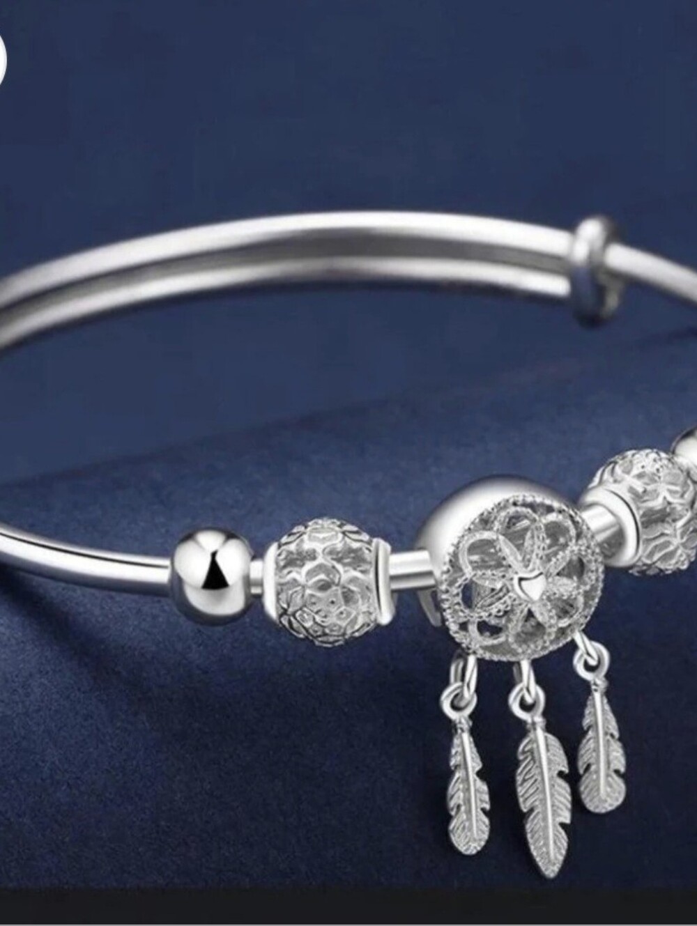 Sterling Silver Dreamcatcher Charm Bracelet - Silver NEW